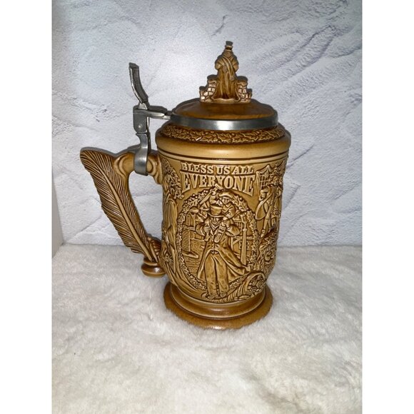 Avon A Christmas Carol Scrooge Beer Mug Stein Attached Lid 1996 Collectable - Picture 3 of 6